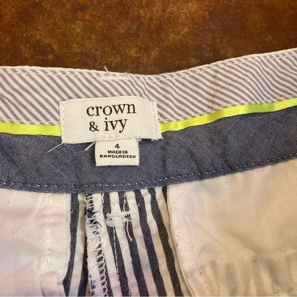 Ladies Crown and Ivy Striped Shorts